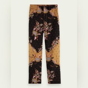 Scotch & Soda Linen Blend Floral Printed Straight Leg Pants Size M